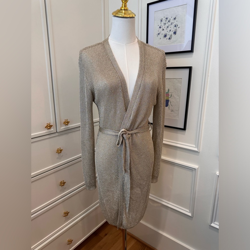 Lioness Take Me to Rio Gold Mini Wrap Dress Women Size XXS